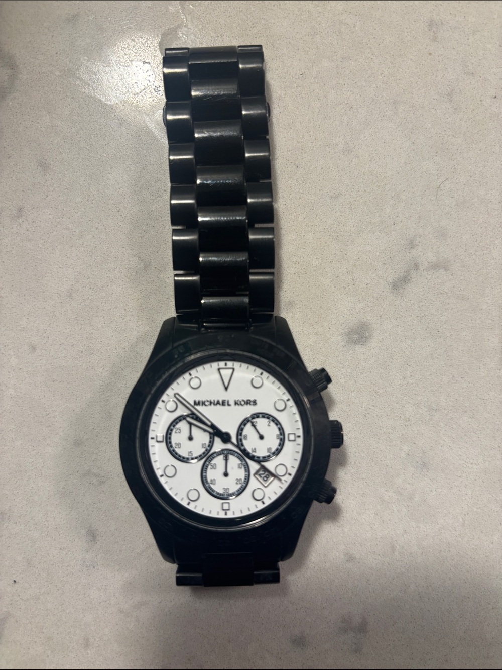 Michael Kors Black and White Chronograph Bracelet Watch